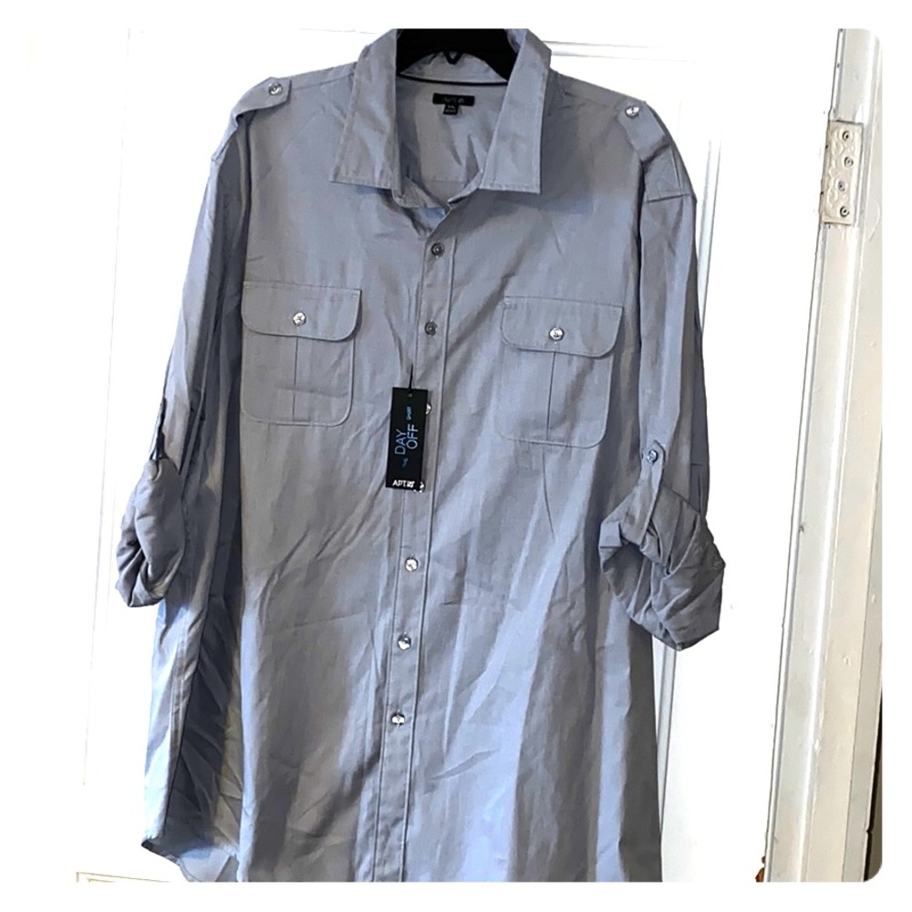 Gray button down